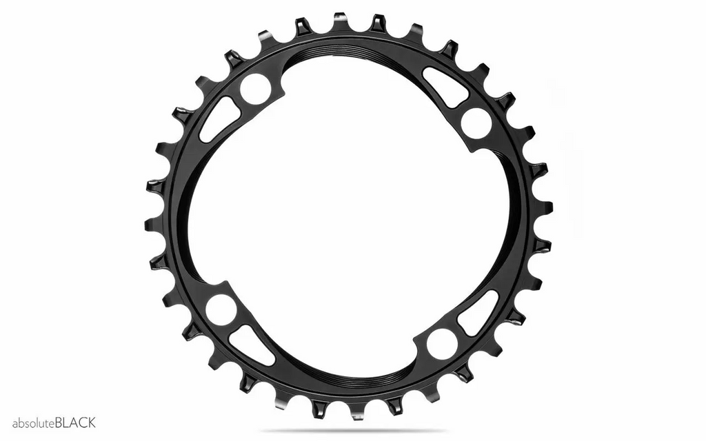 Absolute Black Round MTB Chainring 1x Shimano 104 64BCD