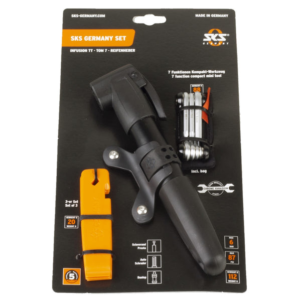 SKS Germany Mini Hand Pump | Mini Pump & Tools Combo-Set - Cycling Boutique