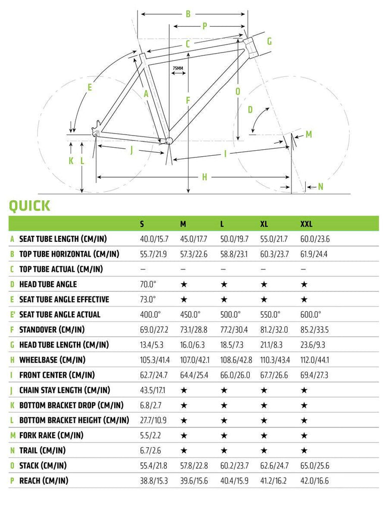 Cannondale frame hot sale size location